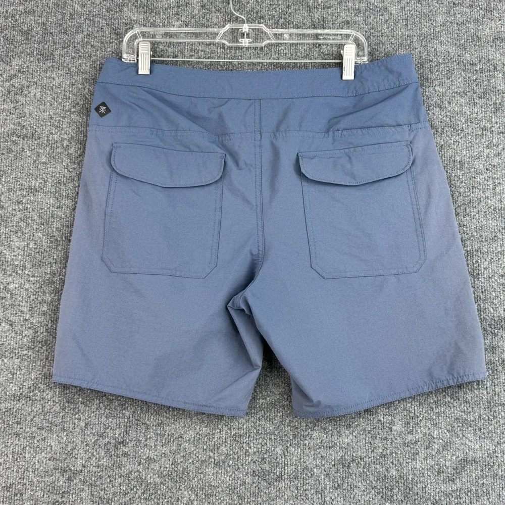 Roark Explorer 2.0 Shorts Men's 34 Blue Sun Faded Hybrid Stretch Hiking Swim Zip